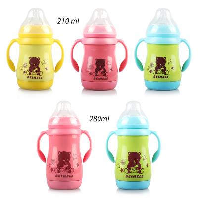 China Customized Double Wall Logo BPA Free Thermal Stainless Steel Baby Bottle With BPA Free Manufacturer for sale