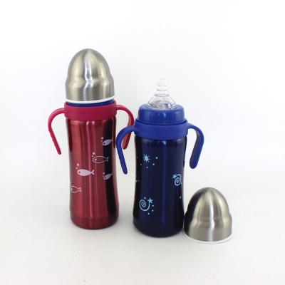 China BPA Free Drinking Bottle Plastic Water Feeding Bottle Silicone Cute Suction With Handle Eco Friendly Feeding Bottle en venta