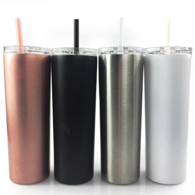 China 20oz 30oz Double Wall Stainless Steel Lean Tumblers Insulated Straight Water Cups Wine Tumbler With Lids And Straws Te koop