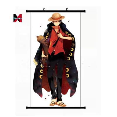 China Modern Anime Luffy ONE PIECE Digital Print Wall Poster Scrolls With Hanging Rods for sale