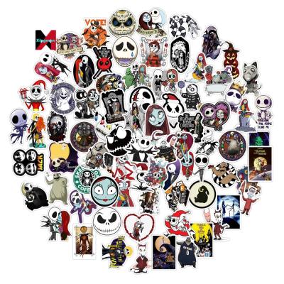 China Decorative Sticker 100Pcs The Nightmare Before Christmas Halloween Stickers For Luggage Car Laptop Skateboard Stickers for sale