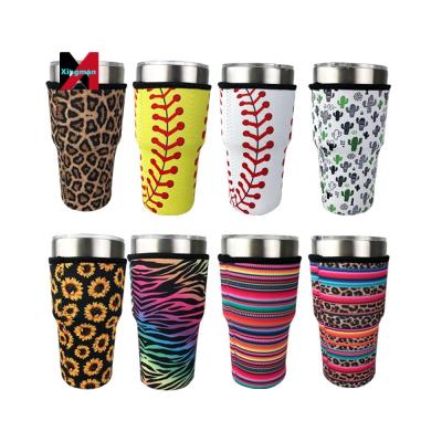 China Waterproof Cup Holder RTS 30oz Neoprene Tumbler Cup Holder / Sleeve With Grip Neoprene Tumbler Sleeve With Handle for sale