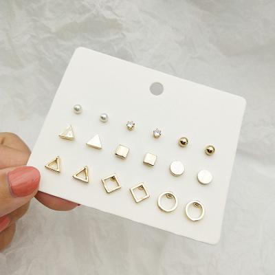 China New FASHIONABLE Cartoon Cat Statement Earrings Simple Geometric Cute Designers Stud Earrings Set Women for sale