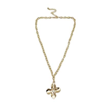 China Factory Supply New Simple Trendy Fashion Necklace Four Leaf Clover Flower Necklace Jewelry for sale