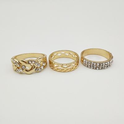 China FASHIONABLE Factory Wholesale Charm Luxury Generous Ring 3 Piece Set Tasty Popular Rings Jewelry Women for sale