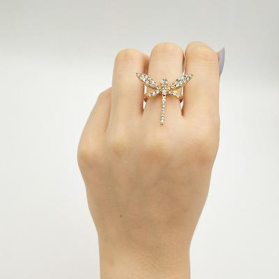 China Sweet Flower Ring Rhinestone Rings Jewelry Women Korean Temperament Custom Made FASHIONABLE for sale