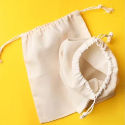 China Small Big White Dust Logo Printed Shoe Packaging Cotton Drawstring Bag Custom Size Gift Canvas Recyclable for sale