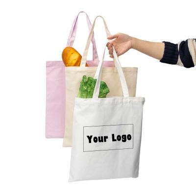 China Hot Sale Handled Canvas Cotton Tote Bags With Custom Printed Logo for sale