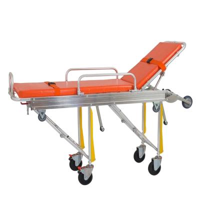 China Ambulance Stretcher Folding Spare Self Loading Medical Bed for sale