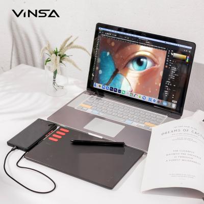 China VINSA T505 Graphic Tablet 8 Direct Keys for Mac Drawing T505 Protection With Battery-Free Stylus Electronic for sale