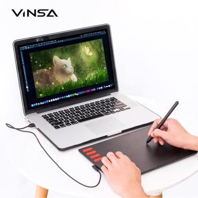 China VINSA T505 Digitizing Pad 8 Drawing Hot Keys For Artist T505 With Passive Emr Electronic Stylus Drawing Board for sale