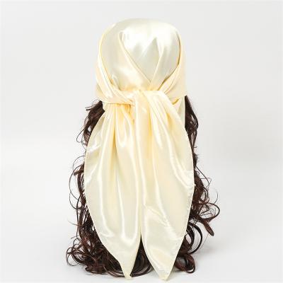 China Cheap Fashion Solid Colors Satin Headscarf Scarf Hijab Scarves 90*90cm for sale