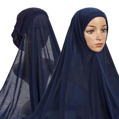 China Cotton Hijab Tank Top With Undercap Tied Muslim Women Veil Ramadan Headwrap Scarves Islam Shawl Instant Hijab Bonnet Tube for sale