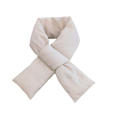 China Long Size New Thicken Warm Down Korean Solid Neck Ring Scarves Winter Cotton Puffy Scarf Women for sale