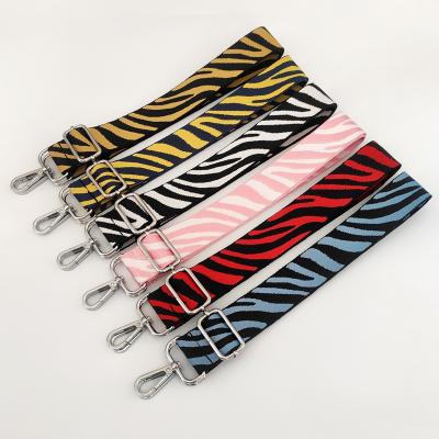 China Wide Zebra Printed Wide Shoulder Strap For Lady's Bag Long Strap Replace Load Reducing Bag Straps for sale