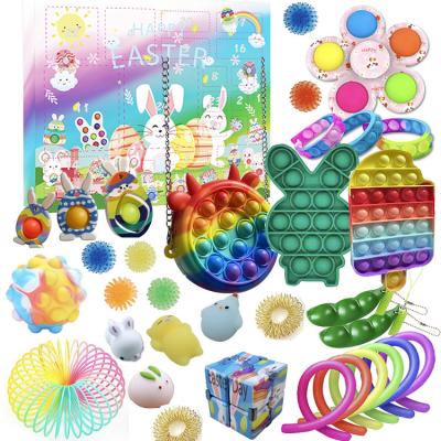 China Funny Educational Push Bubble Bag Figure Egg Kids Toy YISAN M013 Busy Person Easter Advent Calendar Sensory Toys for sale