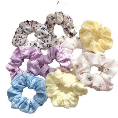 China French Retro Rough Ponytail Ponytail Hair Decoration BOM Wind Hair Circle Tie Rope Cold Wind Flowers Main Sweet Scrunchie for sale