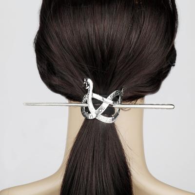 China Women's Hair Decoration Hair Accessories Metal Pull Hair Disc Hairpin Snake Shaped Hair Stick for sale