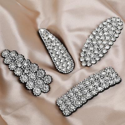 China Environmental Friendly Crystal Hair Barrettes Rhinestone French Clip Clasp Hair Pins Hair Clips For Women Girls Ladies for sale