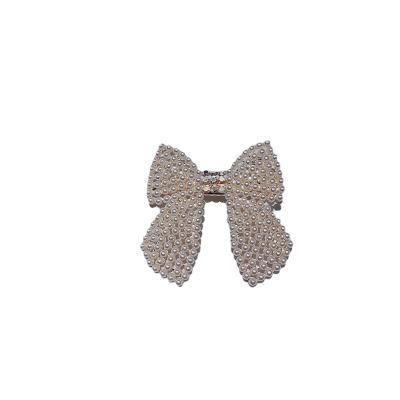 China Women Fashionable Elegance Clip Duck Bow Diamond Pearl 1pcs/set Side Clip Princess Style Hair Accessories for sale