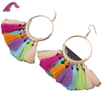 China CLASSIC 18 Colors Large Tassel Bohemian Earrings Circle Jewelry Dubai En Line Or Women Fashion Earrings Jewelry for sale