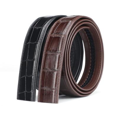 China Crocodile Belly Belt Men's Automatic Crocodile Belt Men's Crocodile Skin Breeches Genuine Leather Belt Crocodile Skin Belt Headless Man Belt for sale