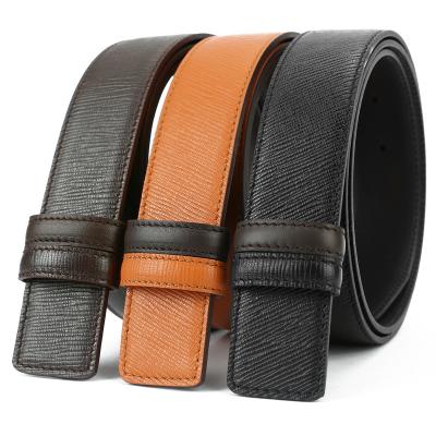 China First layer whip none head buckle big brand men's belt replacement leather body without classic pure cowhide the main section 34MM water ripple for sale