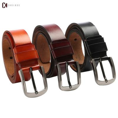 China manufacturers popular Two-layer cowhide belt men's genuine leather simple retro casual business men's pin belt men's whole cowhide for sale