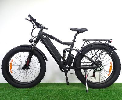 China Fat tire aluminum alloy 750w48v full suspension electric dirt mountainbike for sale e bicycle 16Ah battery for sale