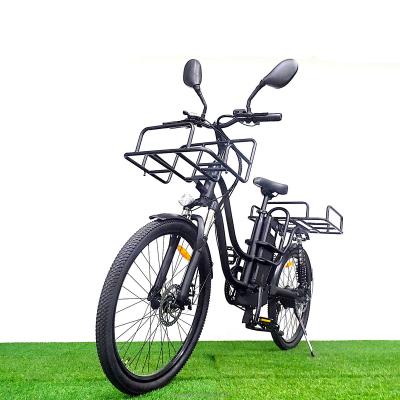 China 2021 Aluminum Alloy 1000w 48v Full Suspension Aluminum Alloy e-Cargo Family e Bicycle Electric Cargo Bike for Delivery Food Delivery e-Bike for sale