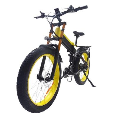 China Aluminum alloy fat bike 1000w 48v 17.5ah full suspension 55km/h from bafang motor japan electric lithium cells fast 26 inch folding electric bike for sale