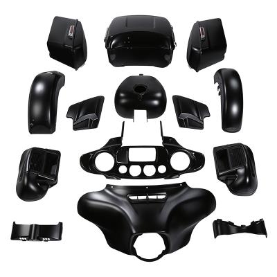 China High Quality ABS Plastic Fairing Cover HR3 90800013 Saddlebag Body Kit Fit For Harley CVO Street Glide Denim 2018 Black for sale