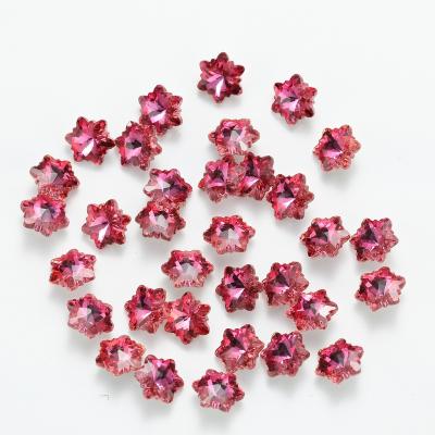 China Festival Holiday Finger Decoration 10X10MM Hot Fix Diamond Stone Flatback Glass Rhinestone Crystal Snow Flower Rhinestones Not Wholesale 200 Pieces/Bag for sale