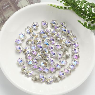 China 200 Pieces/Bag Bulk Resin Flatback Crystal Stones Nail ab Fix Snow Flower Wholesale Non-Hot Fake Stones Festival Holiday Finger Decoration 10X10MM for sale