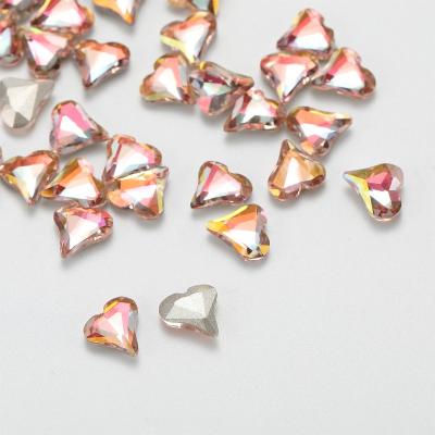 China 200 Pieces/Bag Heart Festival Holiday Finger Decoration 8X9MM Crystal Jewelry Accessories For Nails Crystal Rhinestones Nail for sale