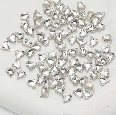 China 1000 Pieces/Bag Loose Heart Festival Holiday Finger Decoration 4X5MM Non-Hot Fix Flat Back Loosen Loose Glass Rhinestones For Nail Art for sale