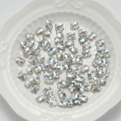 China Festival Holiday Finger Decoration 8X10MM 200 Pieces/Bag Wholesale 3d Nail Art Decoration Diy Glass Crystal Cute Bear Nail Charm Gem Teddy Bear Nail Rhinestones for sale