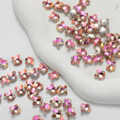 China Festival Holiday Finger Decoration 9X10MM Crystal Rhinestone Non Hotfix Rhinestones 200 Pieces/Bag Flat Back Glue On Nail Crystal Rabbit Shape Nail Rhinestone for sale