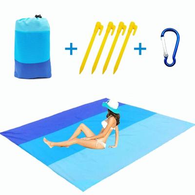 China Logo Custom Waterproof Portable Folding Mat Nylon Picnic Camping Beach Blanket Beach Mat Acceptable Oversize Sand Free for sale