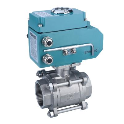 China IP67 Waterproof 3/4 DN50 30Nm Rotary Two Way Actuator Motor Modulating Ball Valve Electric for sale