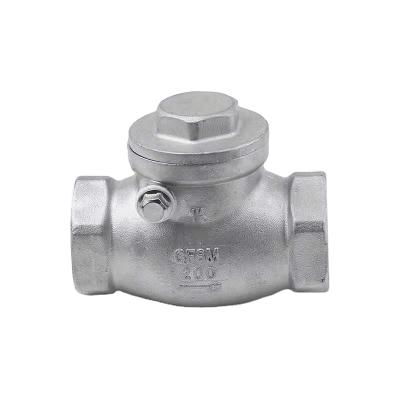 China 200WOG Oil Screw Ends CF8 CF8M 304 316 Stainless Steel Spring Swing Check Valves for sale