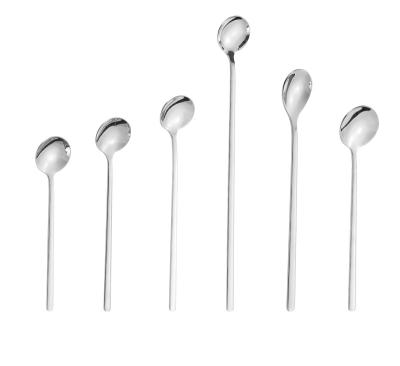 China Sustainable Fixed Spoon Stainless Steel Food Grade Logo Colored Ice Cocktail Stirring Spoon Bar Supermarket for sale