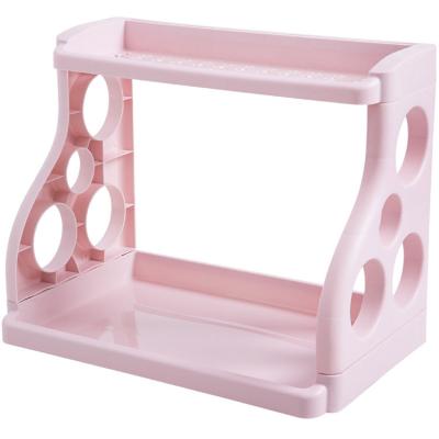 China Plastic Condiment Rack Condiment Holder Double Knife Rack Kitchen Condiment Storage Rack Minimalist Floor for sale