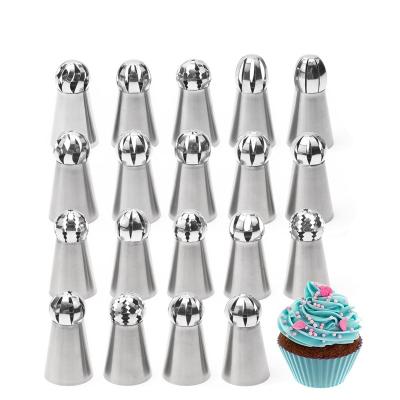 China Sustainable Wholesale Cake Baking Cream Flower Squeezing Device Russia Stainless Steel Cream Nozzle for sale