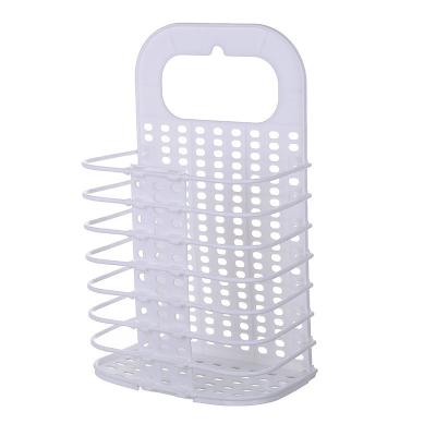 China Sustainable Folding Plastic Bathroom Laundry Basket Household Wall Mounted Laundry Basket for sale