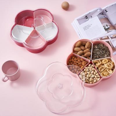 China Hot Selling Freshness Keeping Quincunx Shape Candy Box Snacks Desktop Storage Organizing Case For Living Room for sale