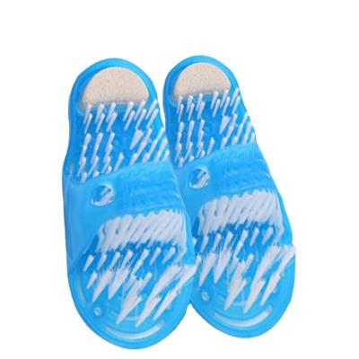 China Hot Sale Plastic Bathing Foot Slipper Bathroom Shoe Scrub Exfoliating Foot Brush for sale