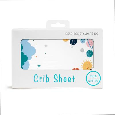 China Custom Nondisposable 100% Organic Cotton GOTS Crib Print Fits Standard Size Crib Mattress Crib Fitted Sheet Set for sale