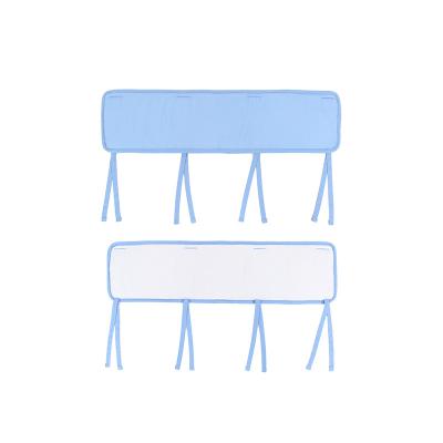 China Nondisposable Polyester White And Blue Bumper Cover Baby Crib Breathable Crib Rail Cover for sale