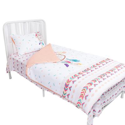 China Portable Toddler Quiet Bed Sets 3D Cartoon Dreamy Net Children Print Kids Duvet Cover Pillow Case Bedding Set for sale